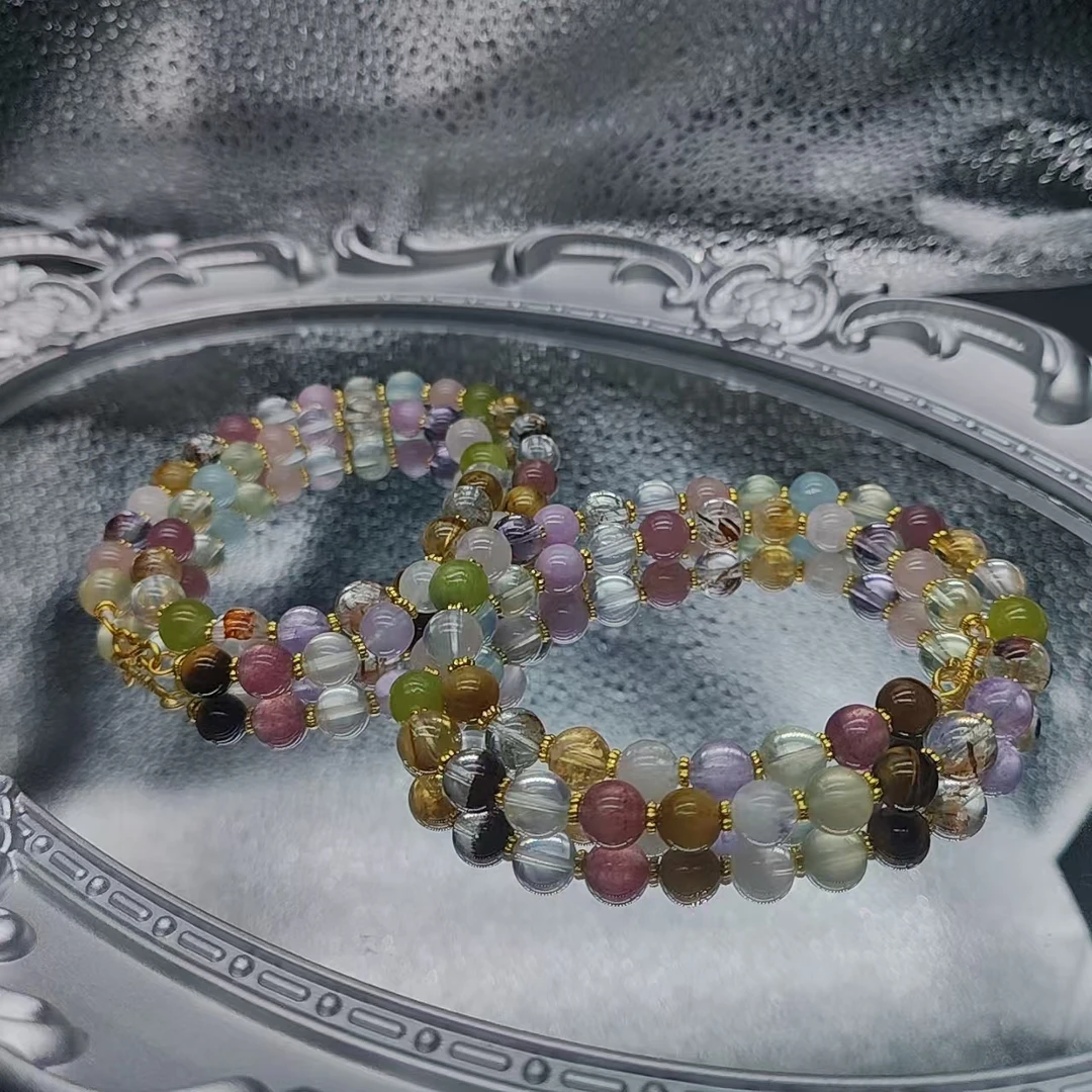 硕夏天然水晶多宝9-10mm设计款项链多样性发其一SX206