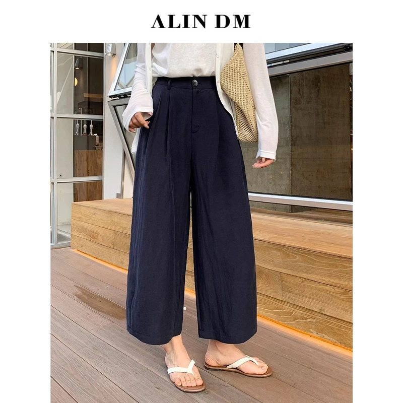 ALINDM【风间闲人】大码微胖mm松弛轮廓感空气八分裤 AS26281