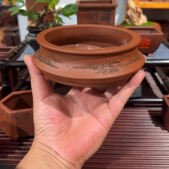 向***2紫砂花盆原矿紫泥