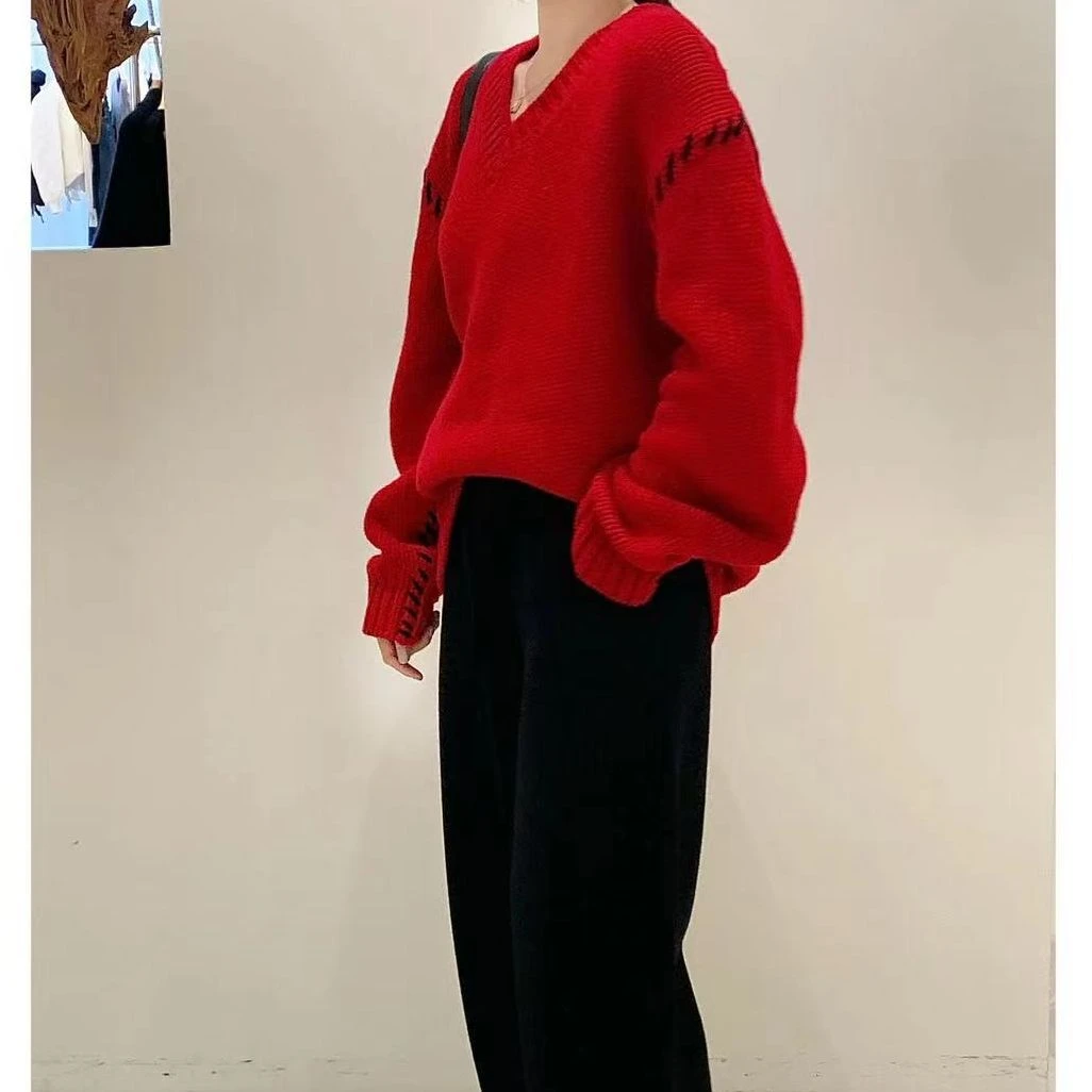 GOLDENBARRY|241071洋气百搭秋冬针织宽松毛衣【瑕疵】