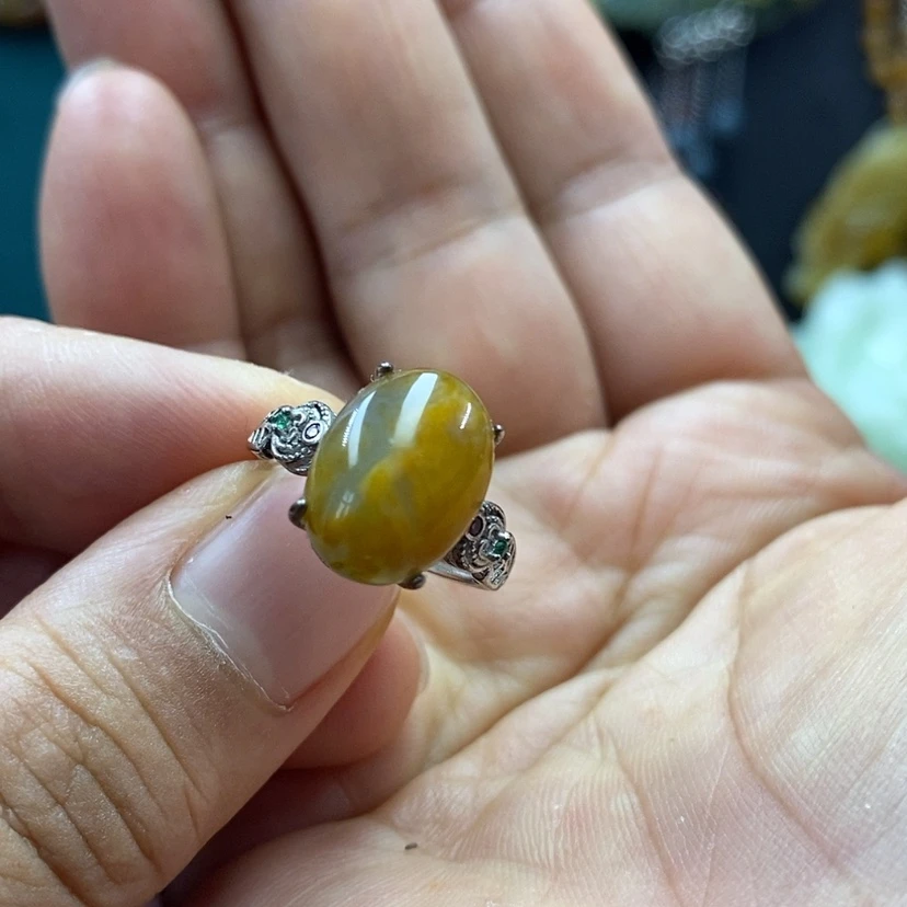 【闪购商品】蛇纹石玉未镶嵌戒指