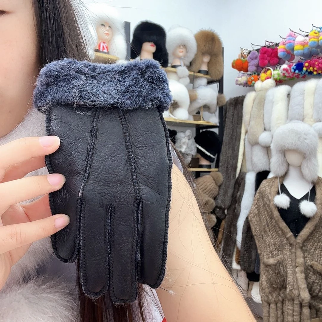 兔毛羊毛手套微瑕女士