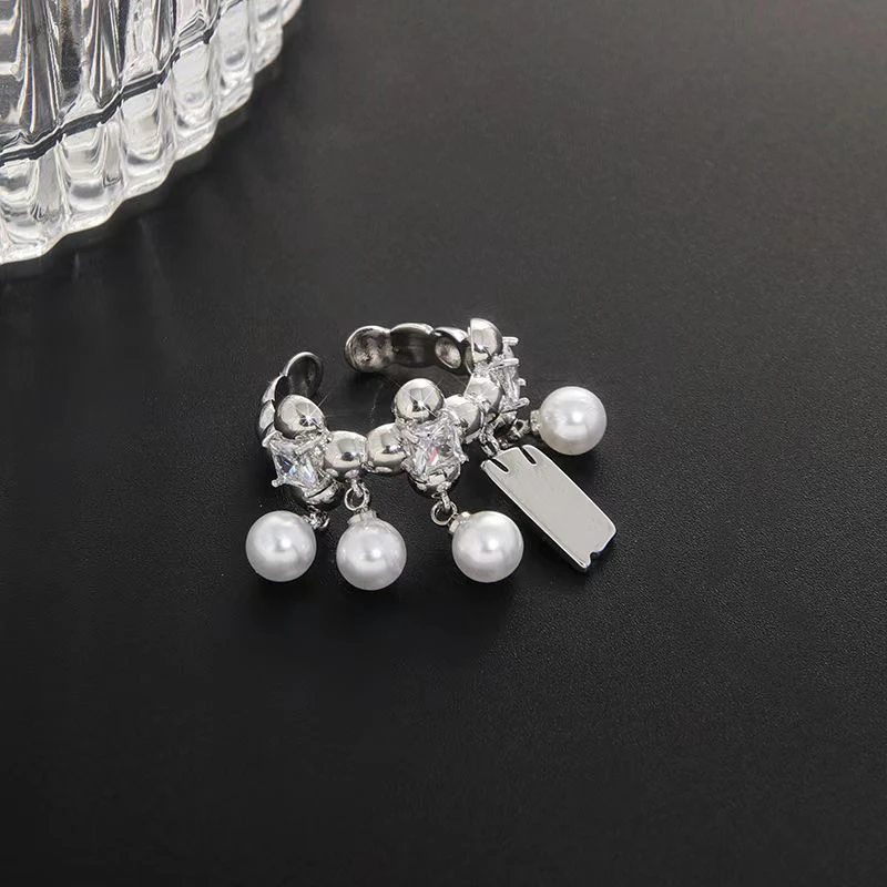 合金戒指 锆石流苏开口戒指