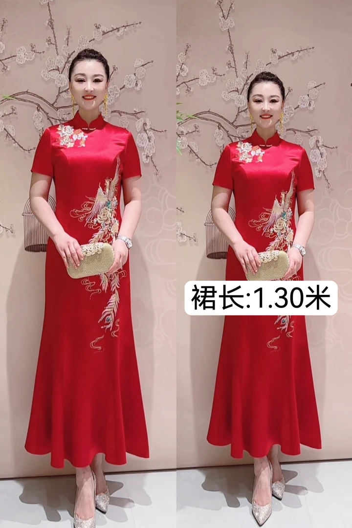 丹凤朝阳高端礼服9917婚礼中国风结婚修身气质婚宴绣花