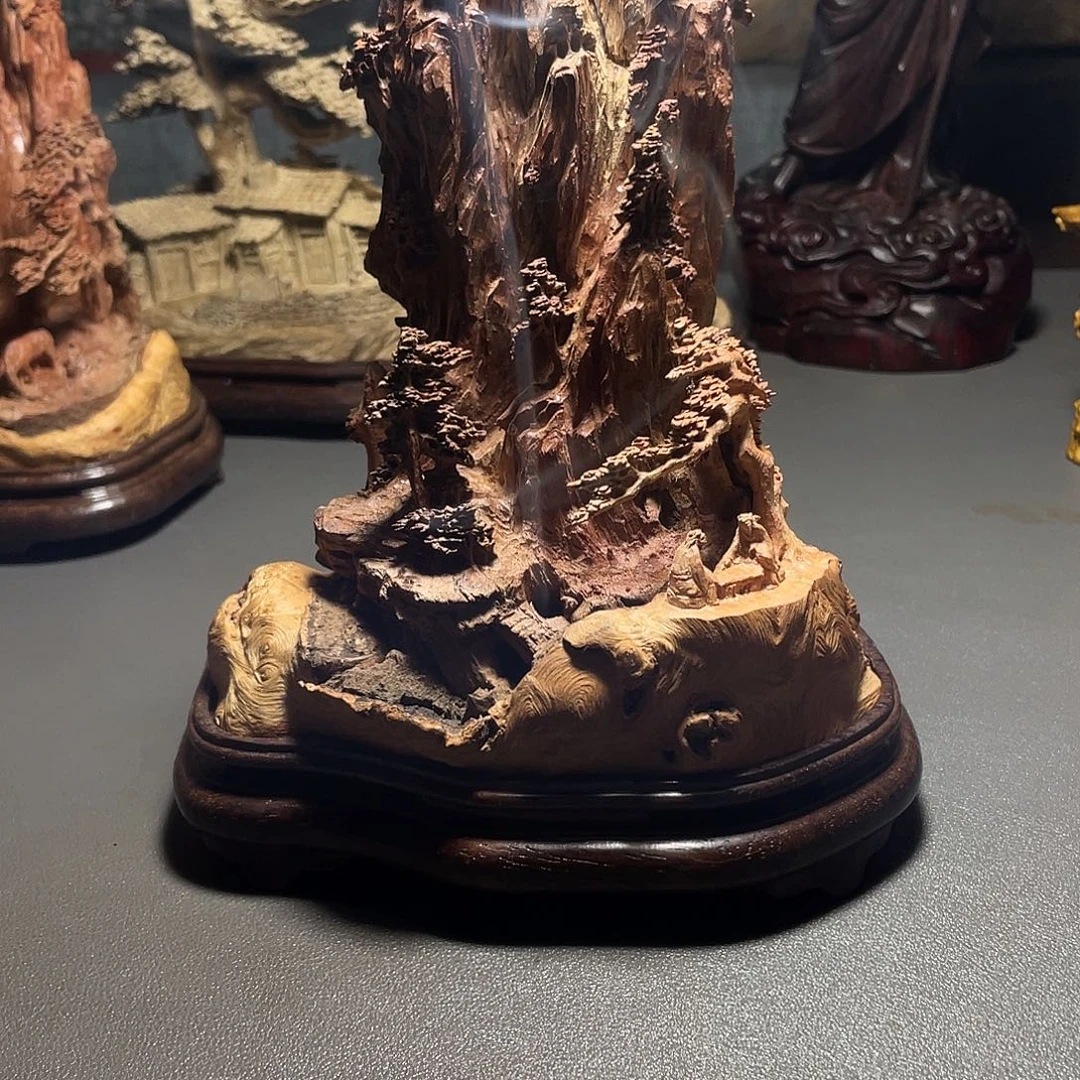 念***空荔枝木对弈工艺品香炉