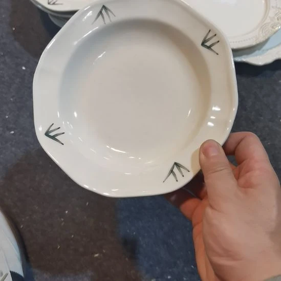 瓷片微瑕竹子深盘两个一组