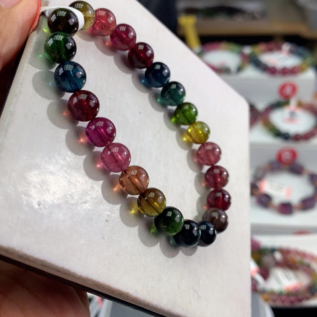 碧玺手链未镶嵌   8mm。