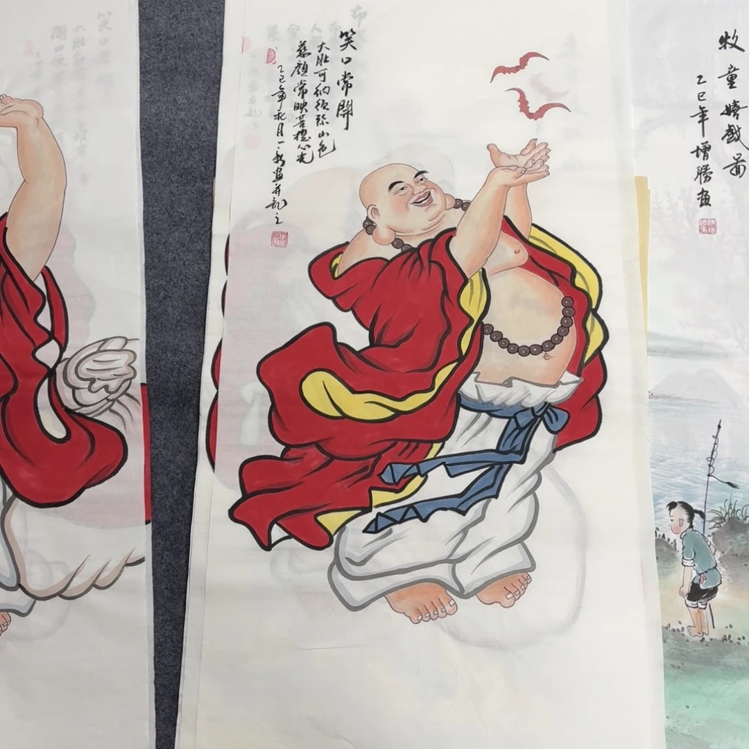 国画100×50手绘画画