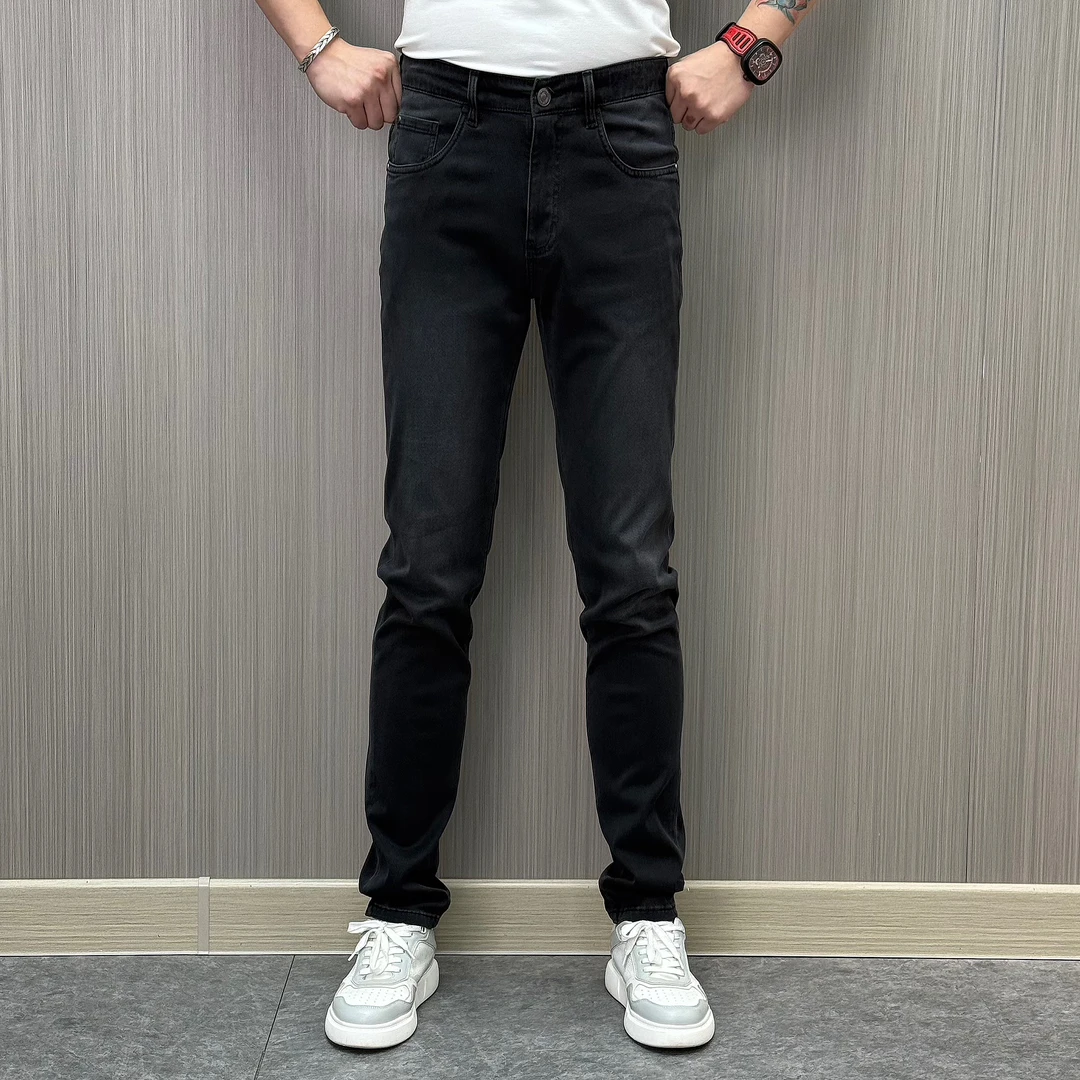 【66101】早秋新款 定义轻奢 男士直筒微修身 黑灰牛仔裤 舒适百搭