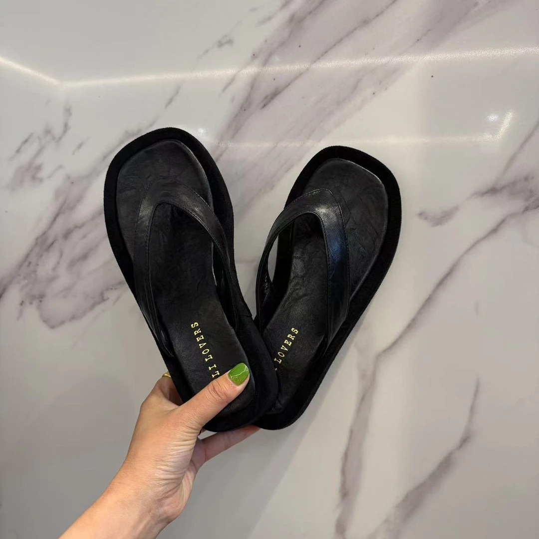 韩版拼色纯色人字拖女款舒适防滑平跟休闲