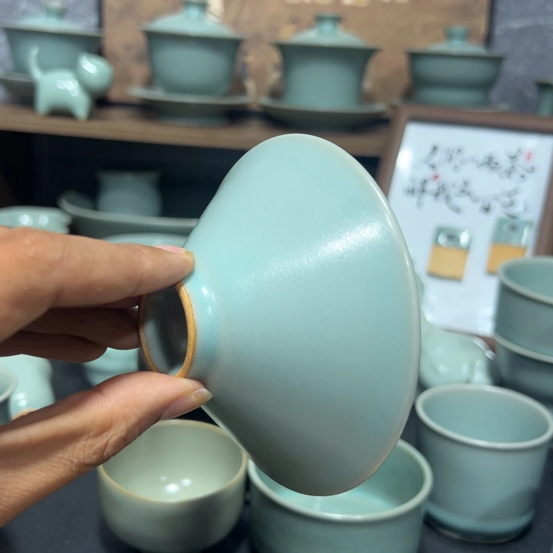 微瑕仿古釉纯熟纯原矿斗笠杯