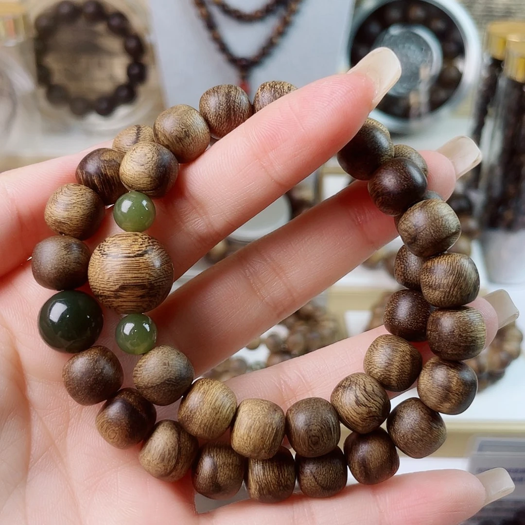 手串沉香越南芽庄老白棋窖藏古董瘤疤1.0