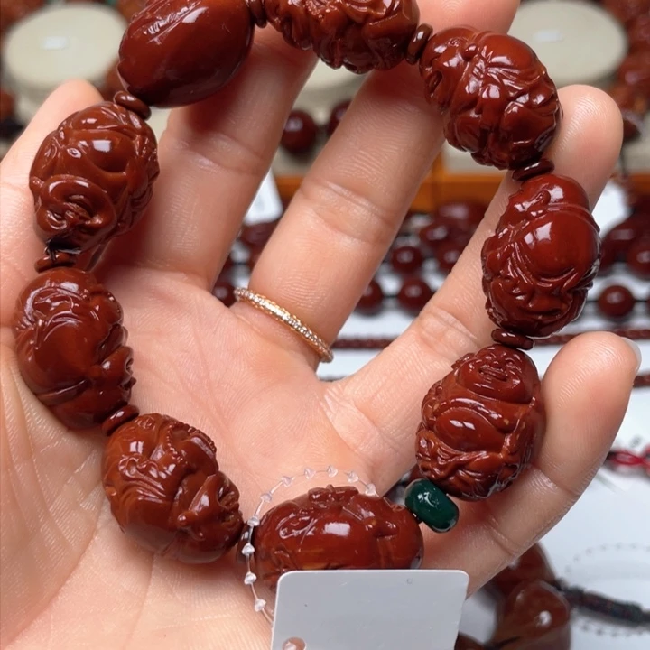橄榄核手串用****0包浆玉化