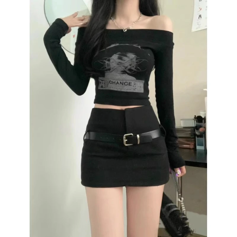 显瘦黑色半身裙包臀a字短裙百搭新款女装夏季高腰2024小个子辣妹