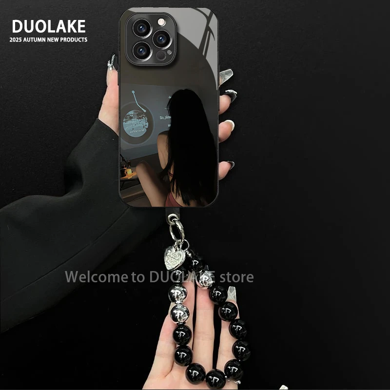 背影女孩适用苹果vivo华为oppo小米iPhone17电镀玻璃防摔手机壳潮