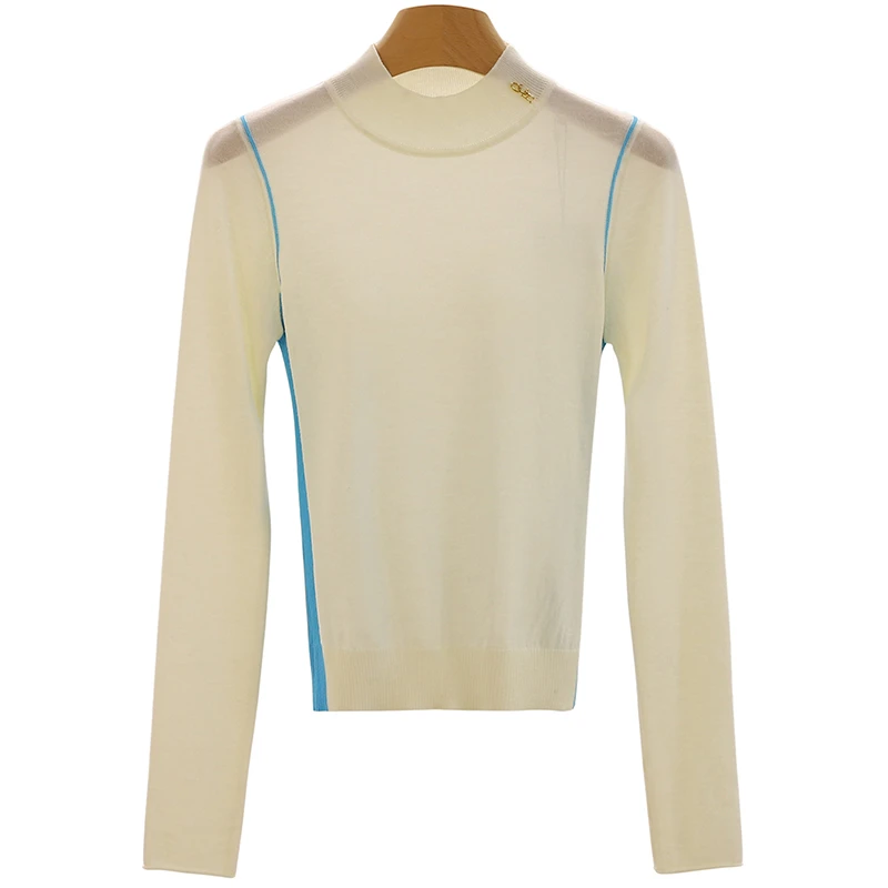 F5456-【力】半高领修身打底针织衫毛衫#VOH57M012