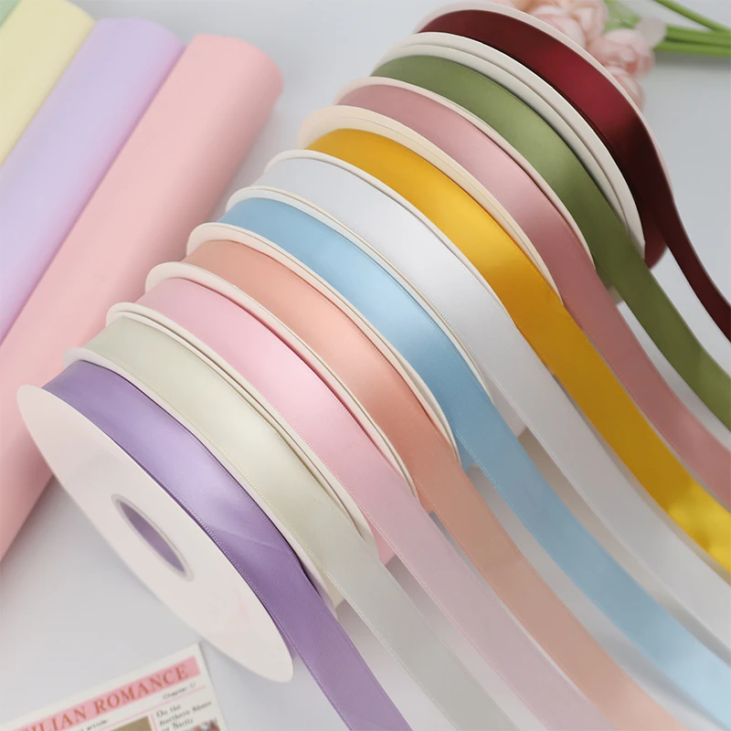 100码2厘米涤纶丝带礼物装饰纯色绸带蛋糕鲜花包装缎带蝴蝶结新款