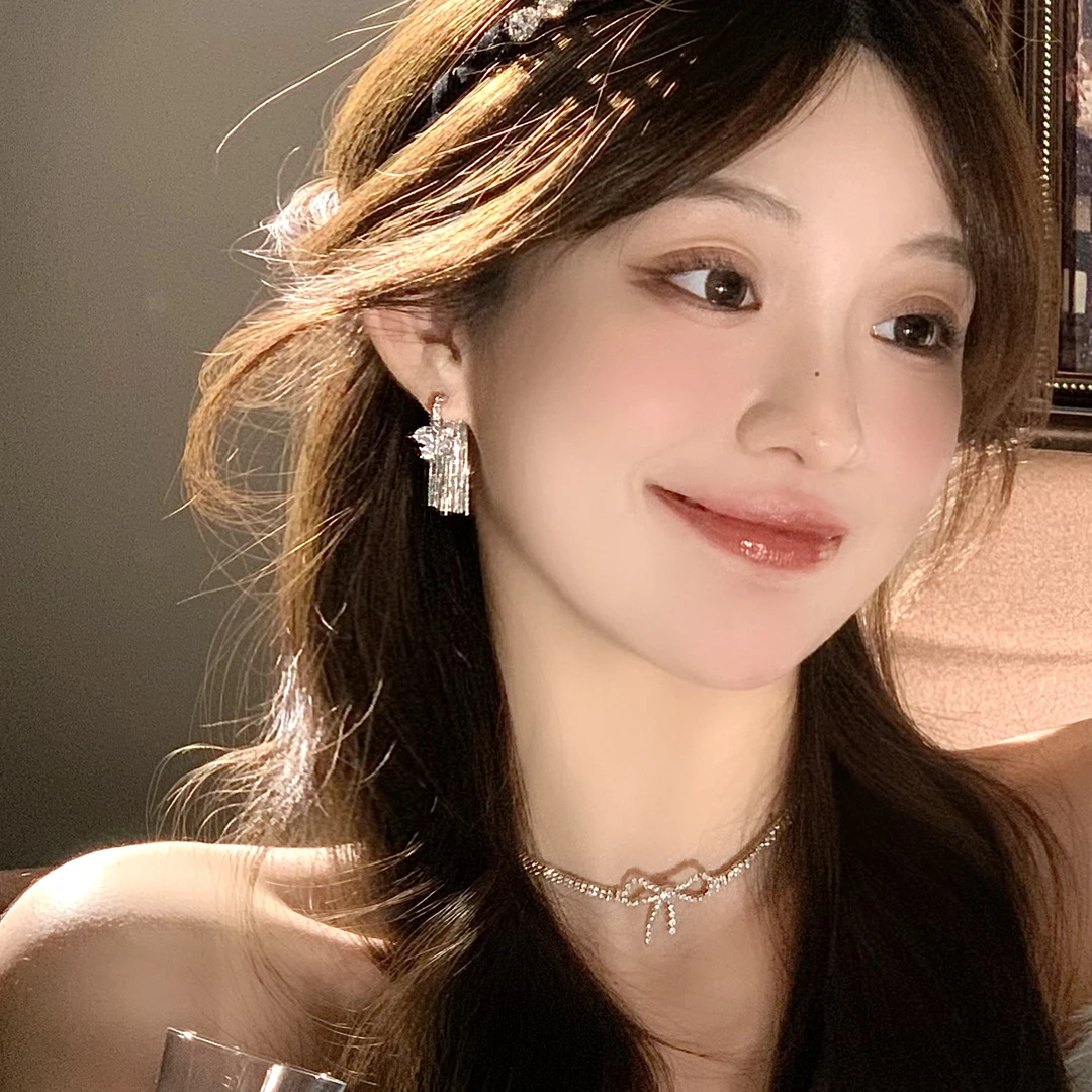 FULL GIRLISH耳环01160精致满镶蝴蝶流苏耳饰