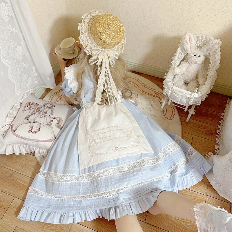 【现货5折】告白气球家lolita爱丽丝的梦缩褶裙洛丽塔