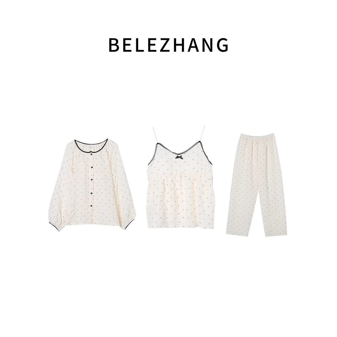 BELE ZHANG 【田园少女】韩系甜美风秋款外穿家居服套装-6779