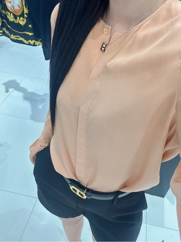 时尚轻奢设计感重磅真丝长袖显瘦女衬衫春季新款