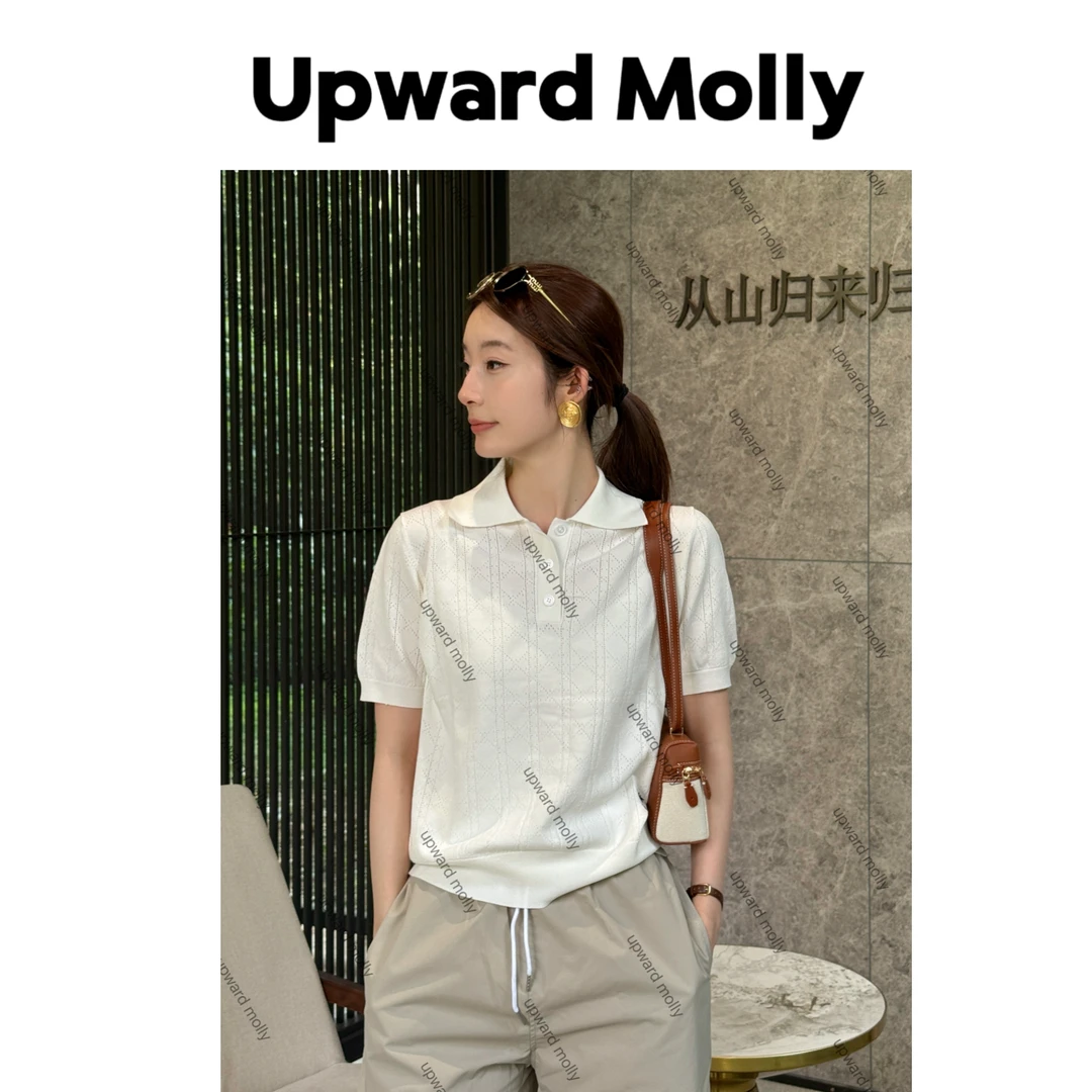 Upward Molly【自由呼吸】德国进口机织舒适透气天丝镂空刺绣polo衫