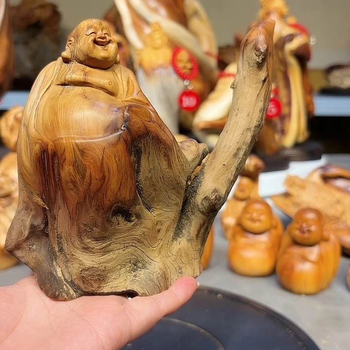 柏木太行崖柏弥勒佛