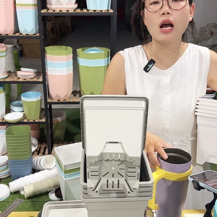 特价方盆口16高18灰白5只带托