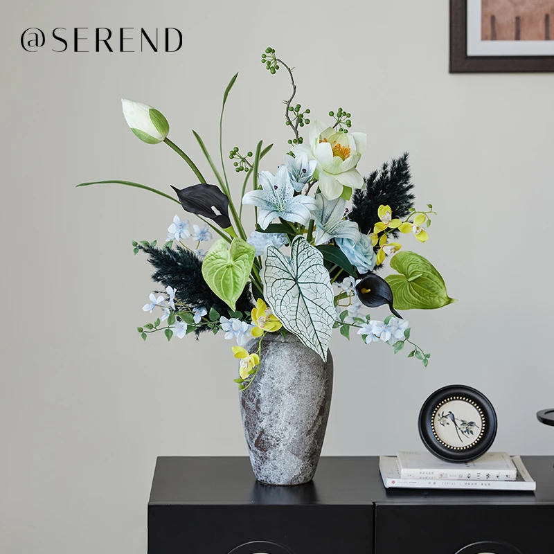 只此青山氛围感客厅玄关餐桌卧室床头柜仿真花假花装饰摆设摆件