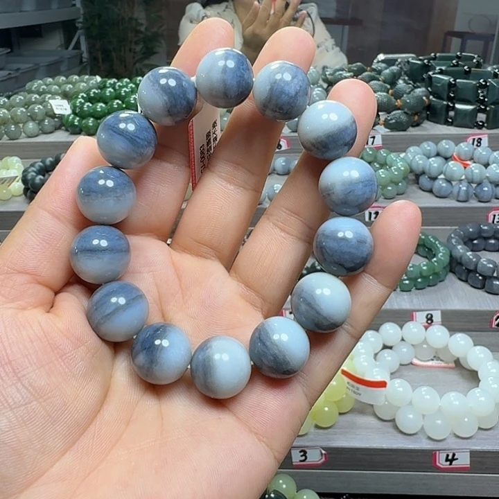 手链未镶嵌和田玉新疆青花聚宝盆卡16