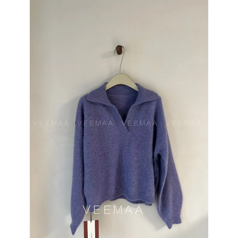 【Veemaa】薰衣草 定制款紫色绵羊毛显瘦百搭毛衣 58cm