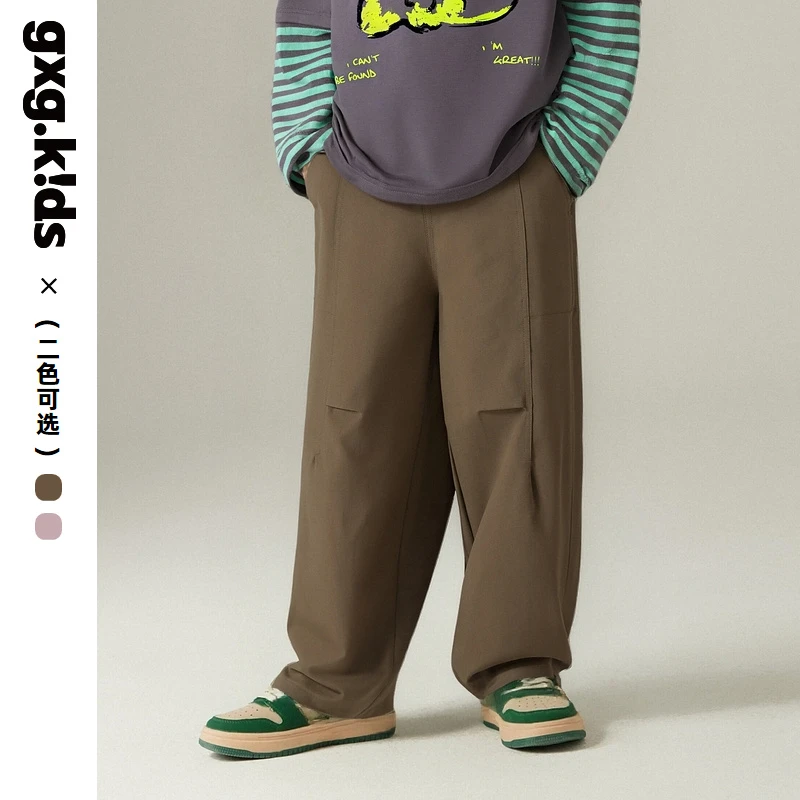 gxg kids休闲裤舒适直筒百搭宽松纯色KGD30235013