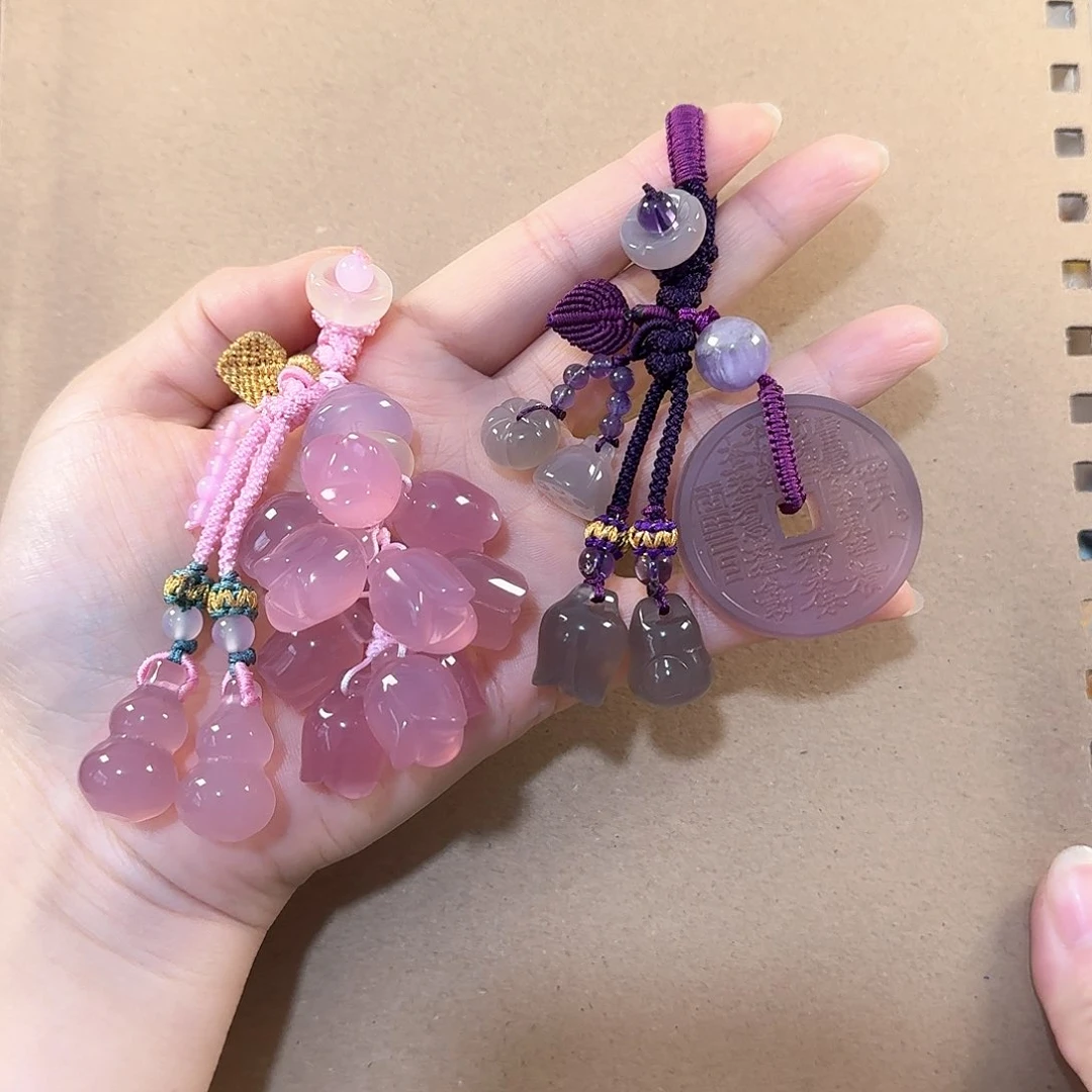 玛瑙/玉髓钥匙挂件未镶嵌不*?