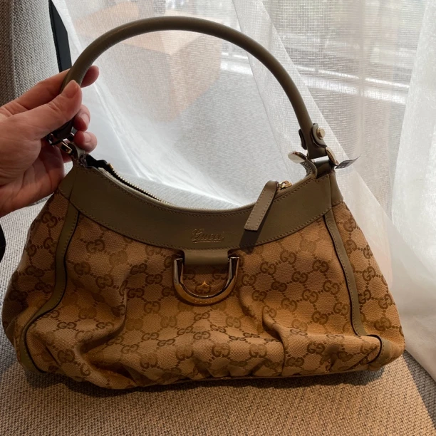 95新 GUCCI/古驰 老花腋下单肩包中古包