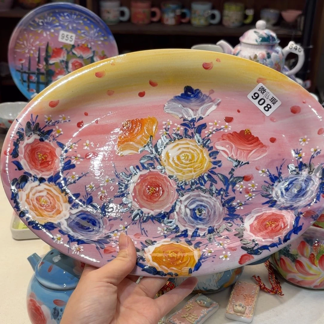 景德镇手绘高温釉下彩陶瓷茶具
