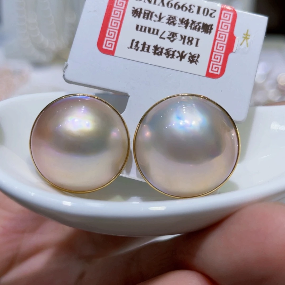 拼合珍珠（马贝珠）耳饰未镶嵌