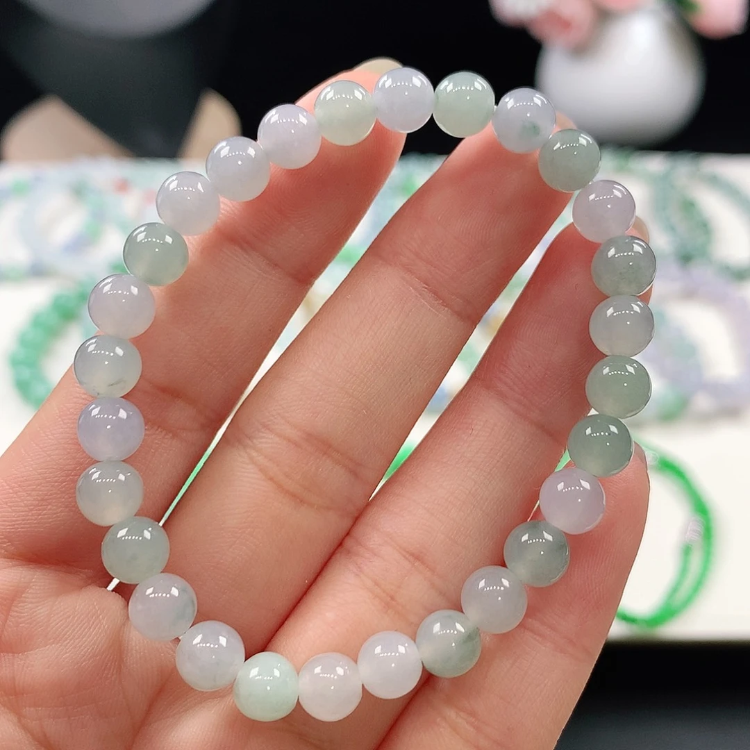 翡翠未镶嵌手链6.5mm
