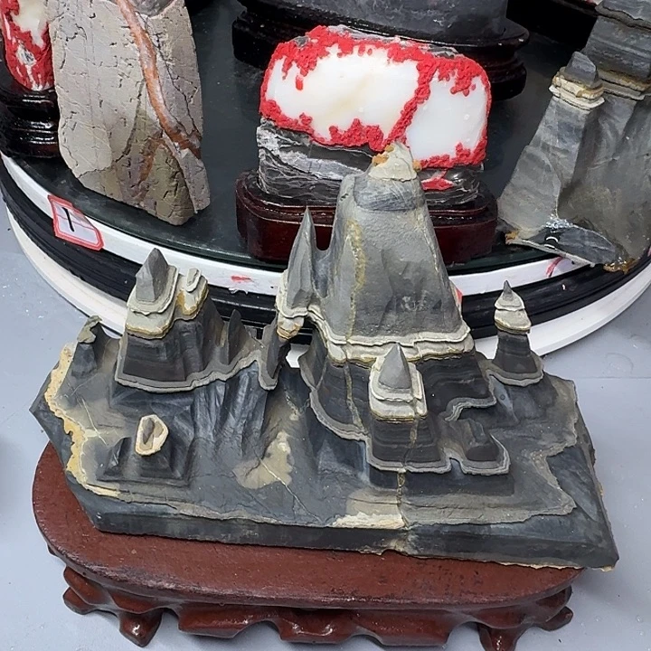 石材韩*灵璧石白灵玉八音磬