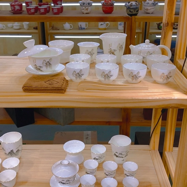 【不止】羊脂玉瓷茶具套装