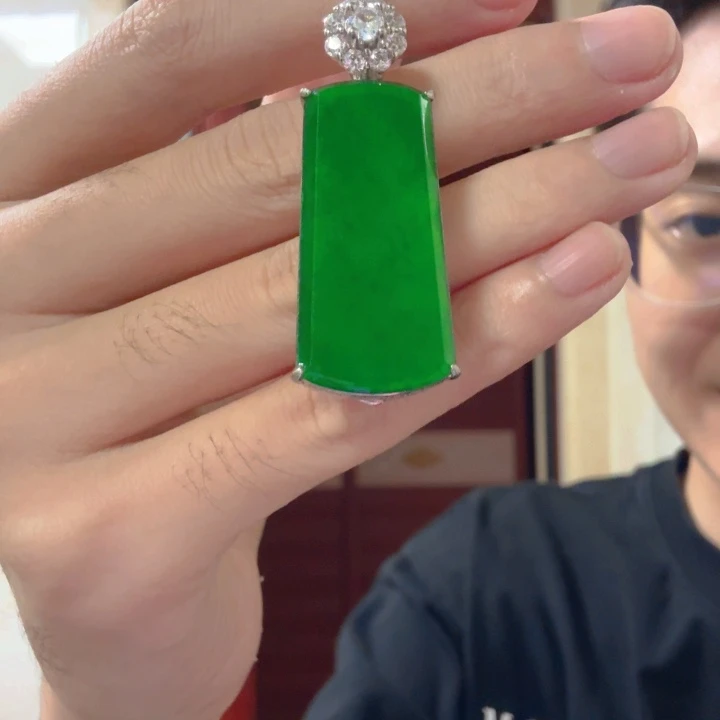 翡翠银S925镶嵌颈饰吊坠