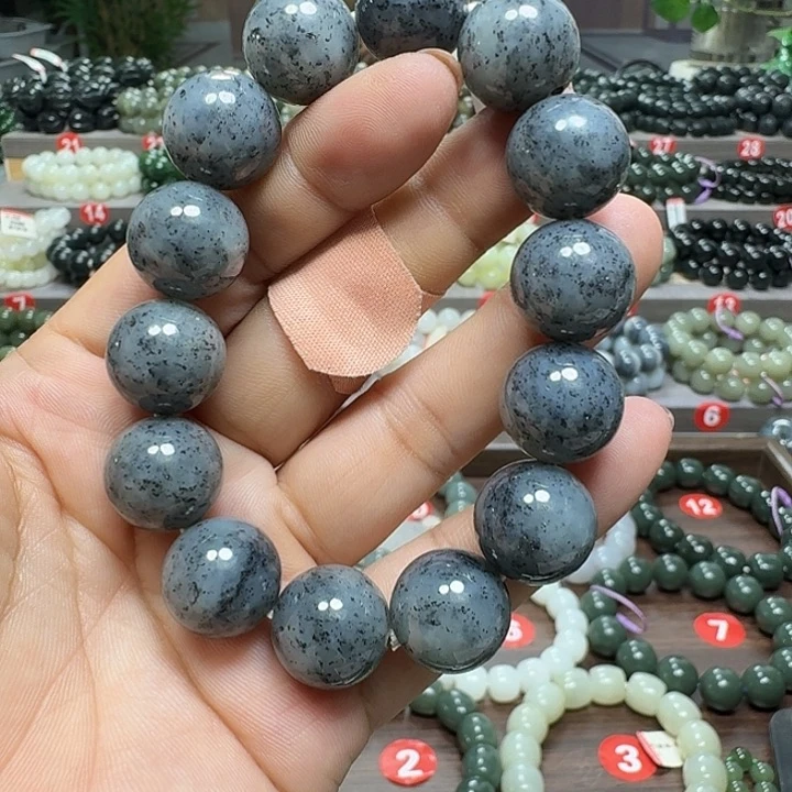 未镶嵌手链和田玉新疆青花卡16