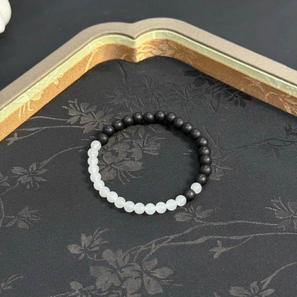 【与君书】天然和田玉白玉手串FY731