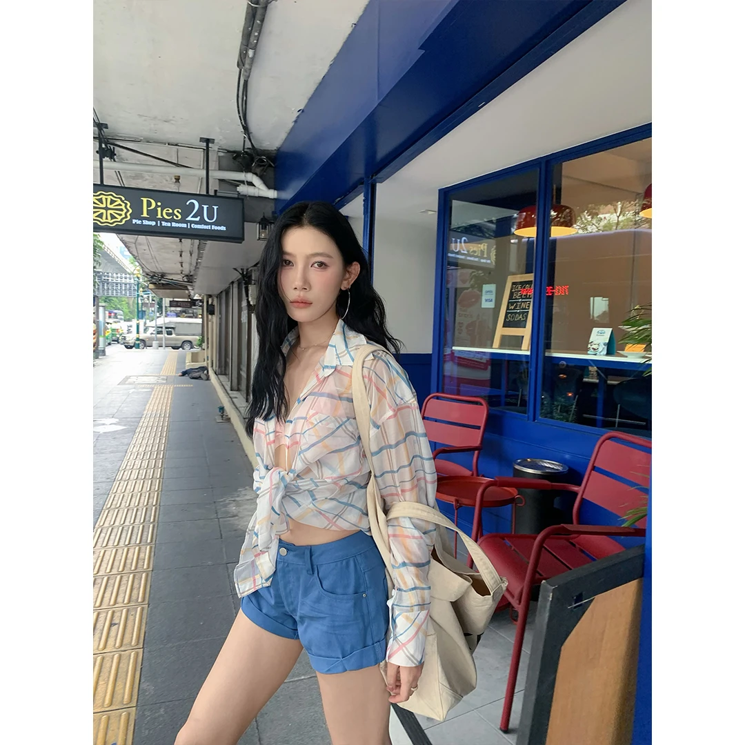 70不是七十【柔焦夏日】春夏防晒气质透气百搭防晒格子衬衫