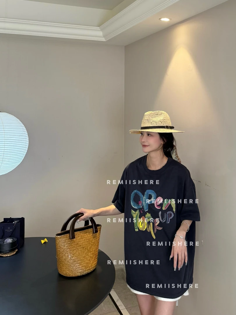 Remiishere.“缤纷糖”夏日百搭极简彩色印花T恤RH327