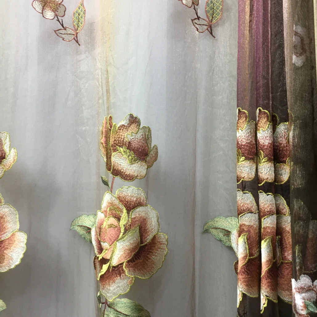 高端绣花定制窗帘窗纱高2.7米