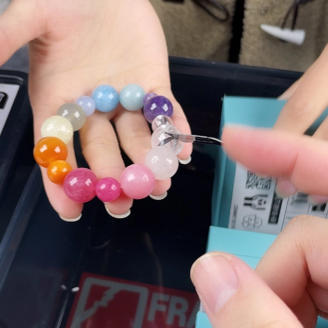 银S925镀金镶嵌水晶手串