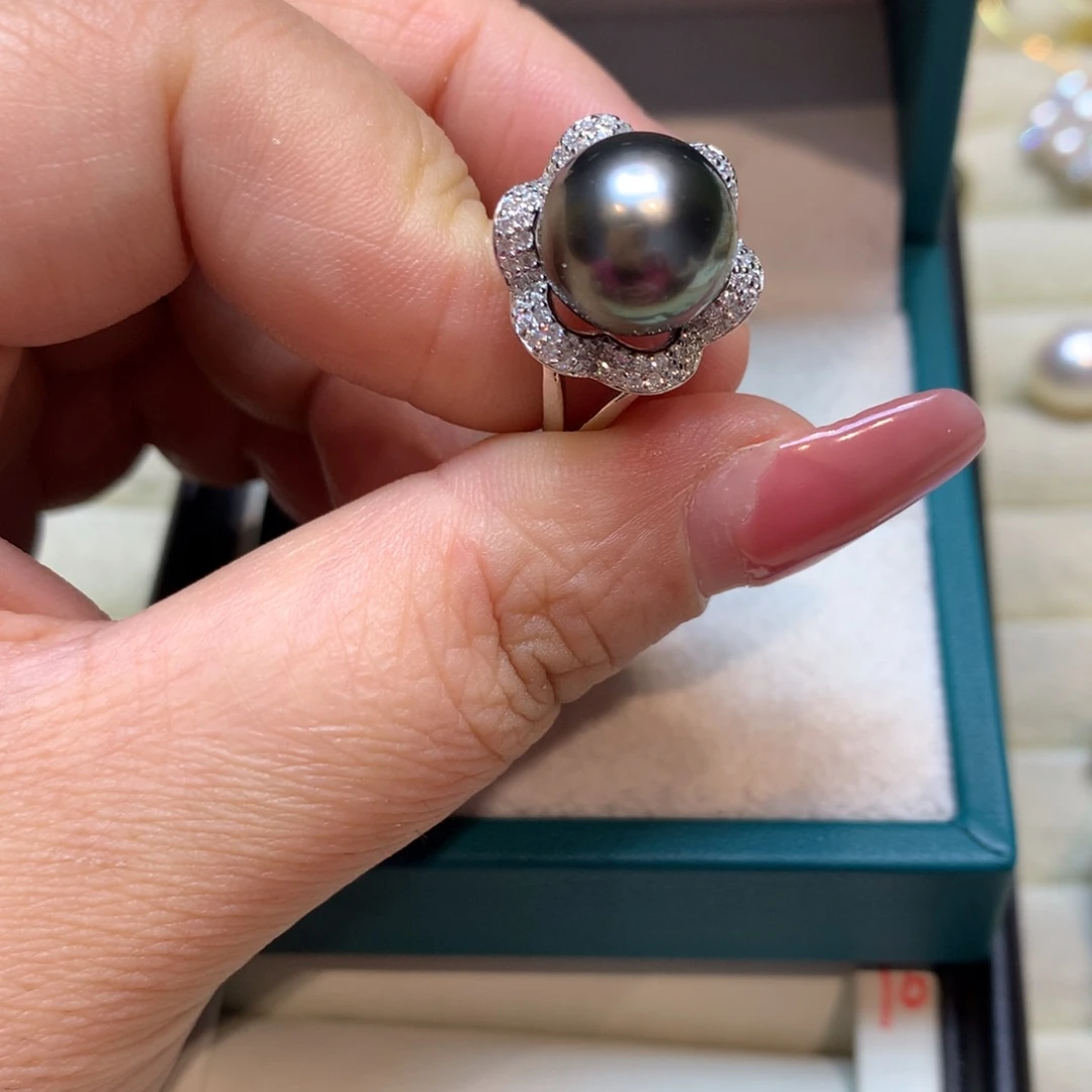 海水珍珠戒指银S925镶嵌