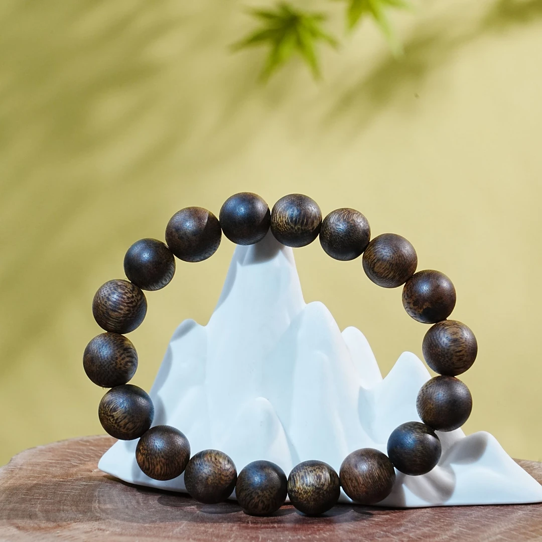 越南芽庄绿棋楠单圈手串 1.2cm 14.18g T251008102   A