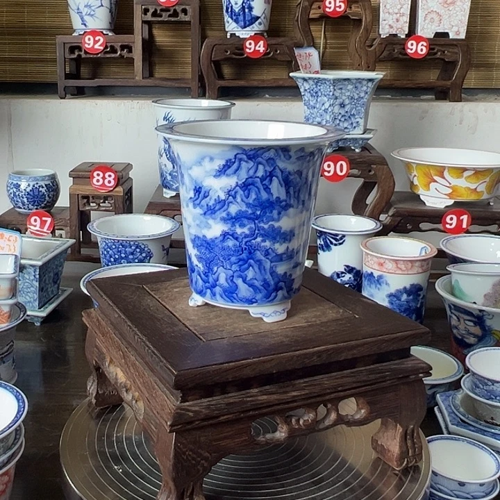 茅***仙墨奈手绘陶瓷花盆