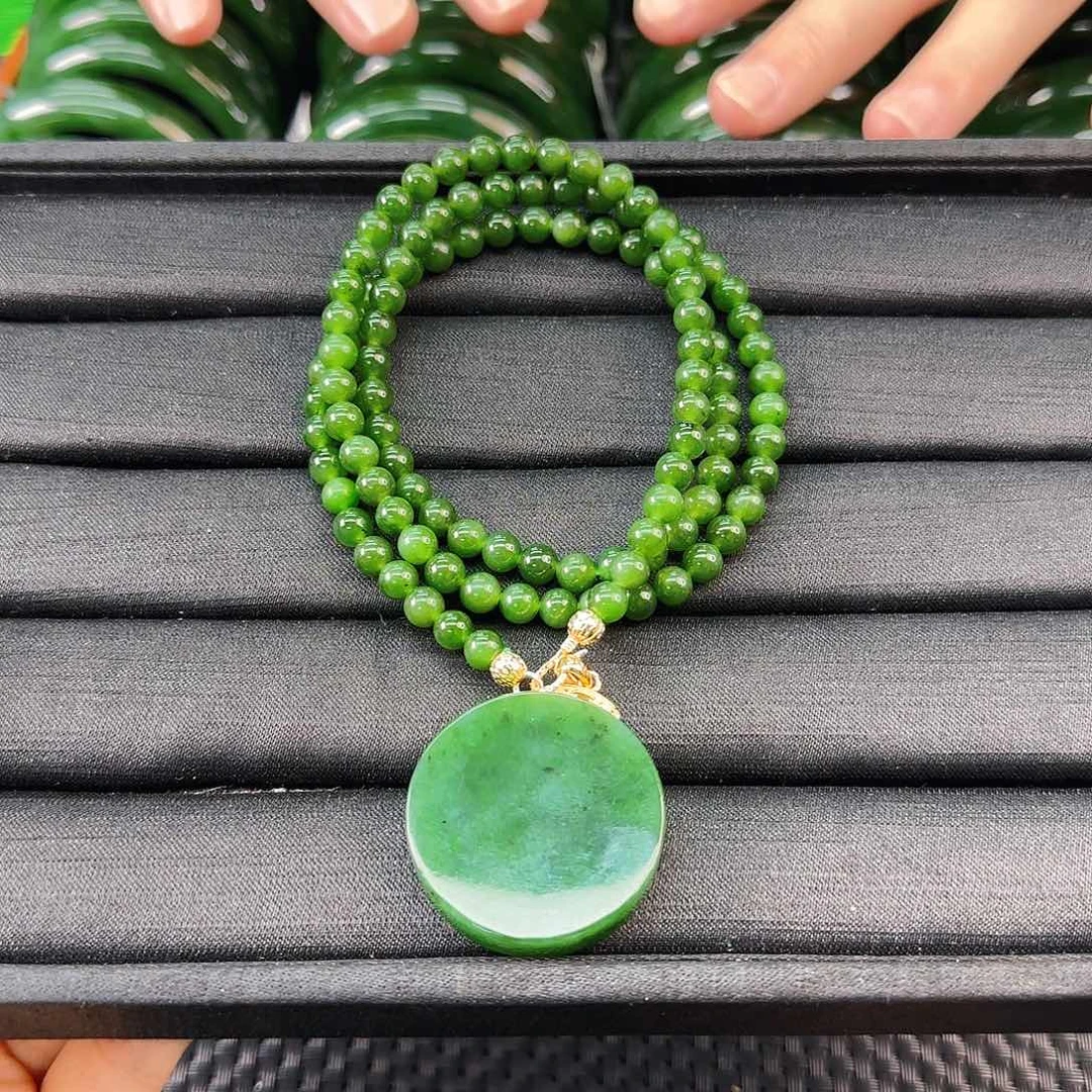 颈饰未镶嵌和田玉碧玉万能链卡6➕无事牌卡35